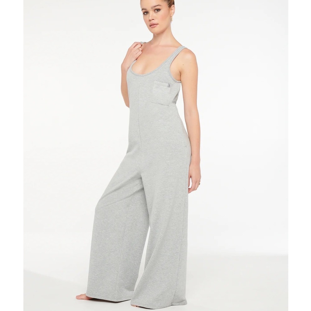 Savage x Fenty Xssential Relaxed Wide Leg Jumpsuit Grey Womens Small 4-6